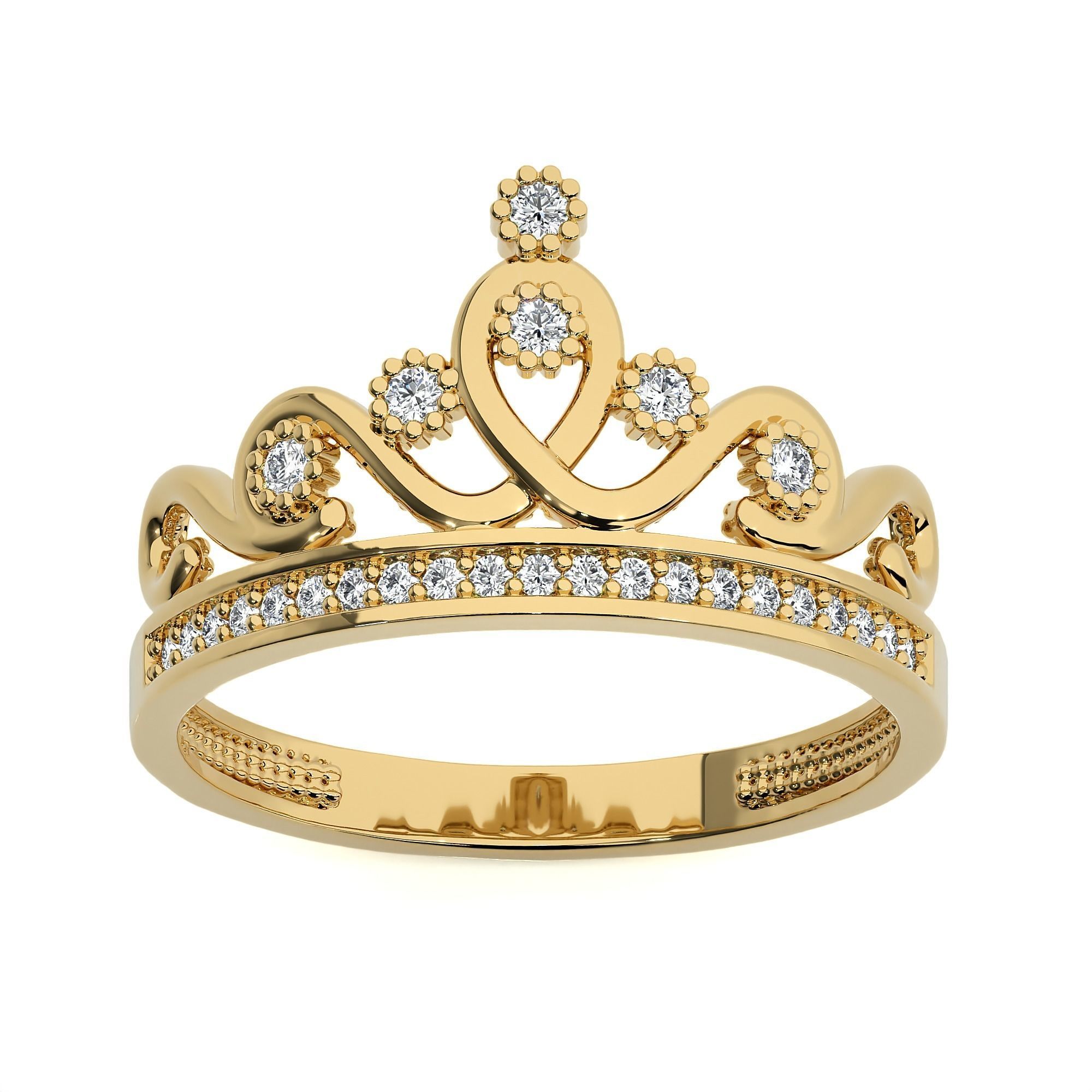 Crown Ring renders 3dm stl details 3D print model_1