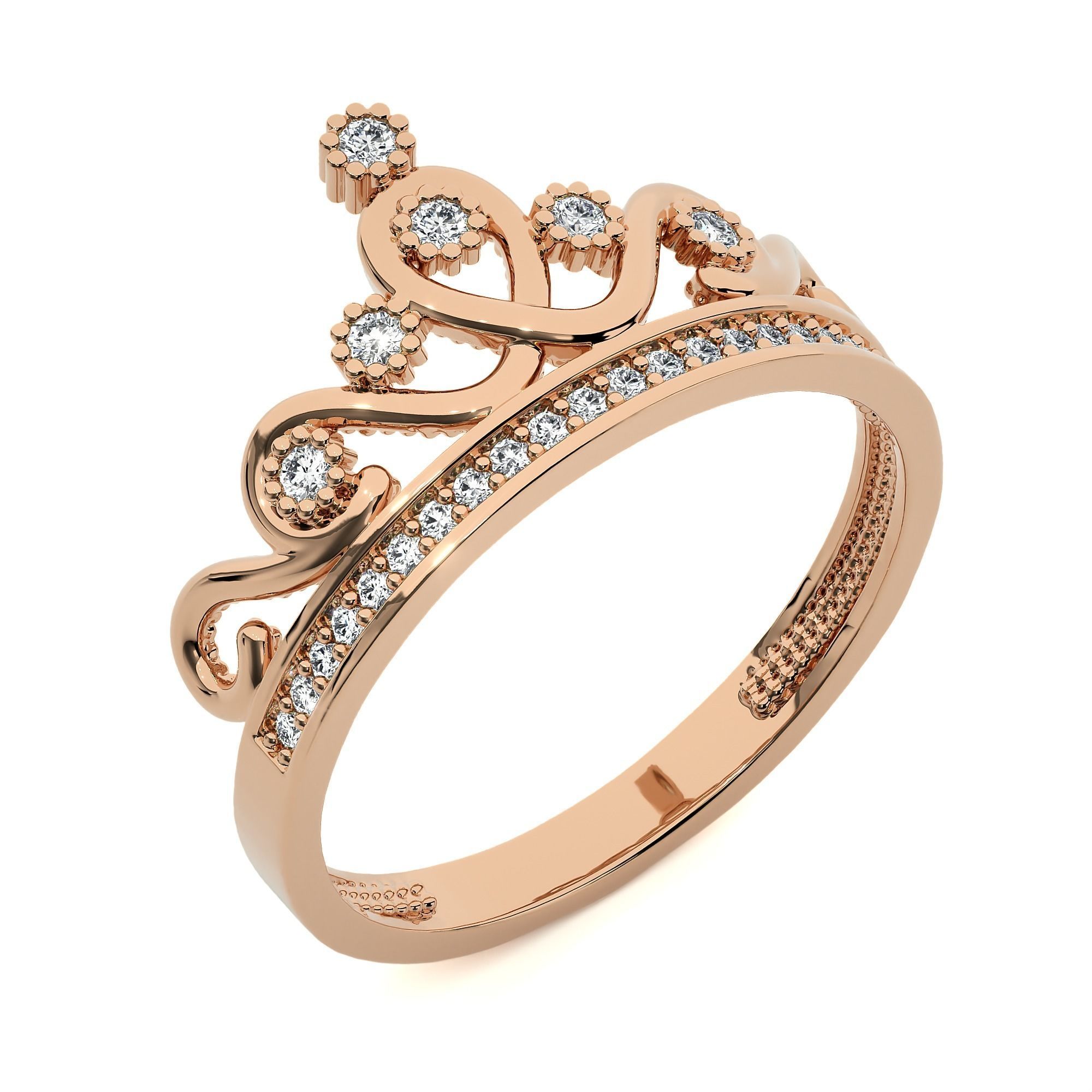 Crown Ring renders 3dm stl details 3D print model_4