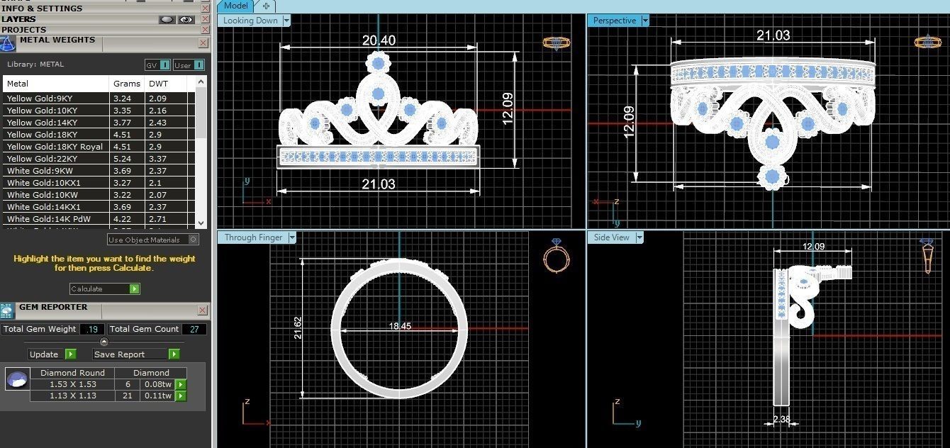 Crown Ring renders 3dm stl details 3D print model_5