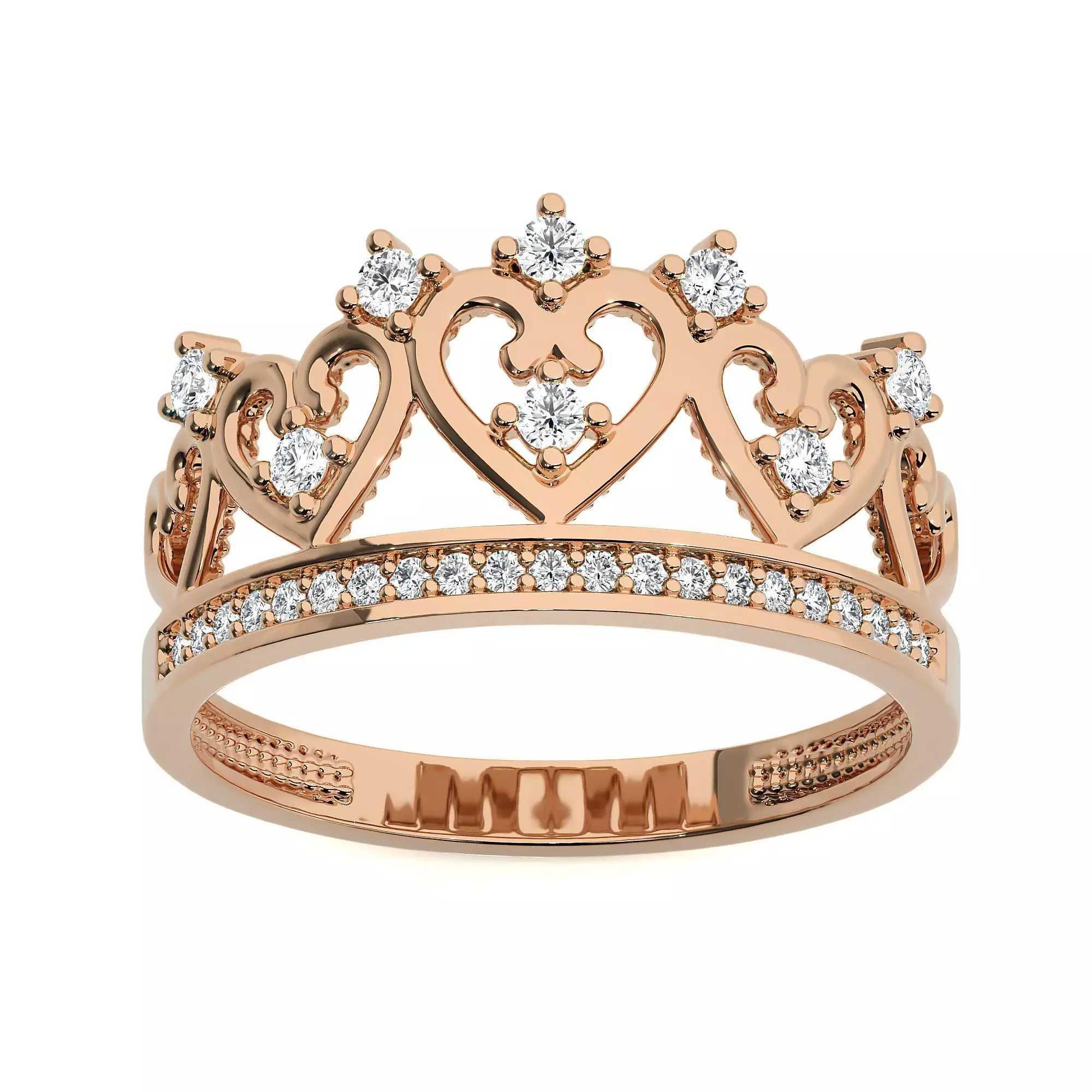 Crown Ring renders 3dm stl details 3D print model_0