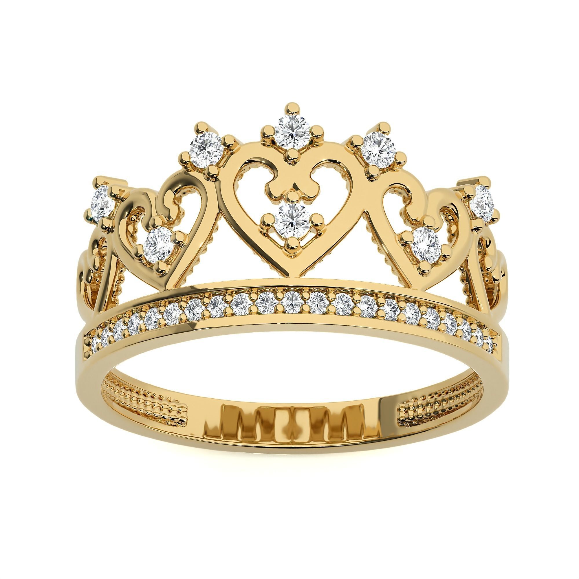 Crown Ring renders 3dm stl details 3D print model_1