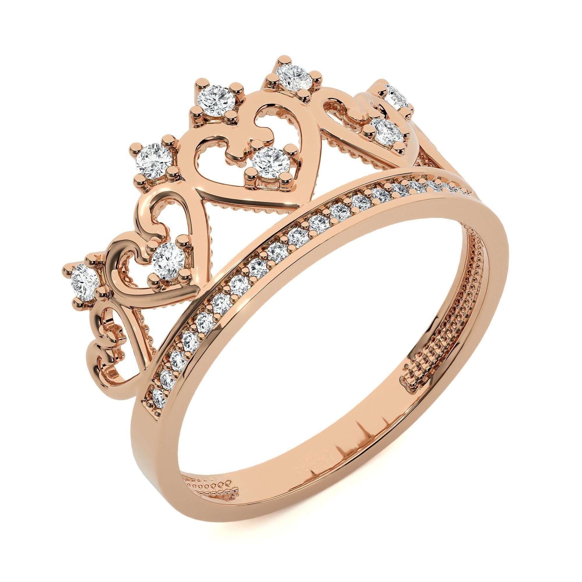 Crown Ring renders 3dm stl details 3D print model_4