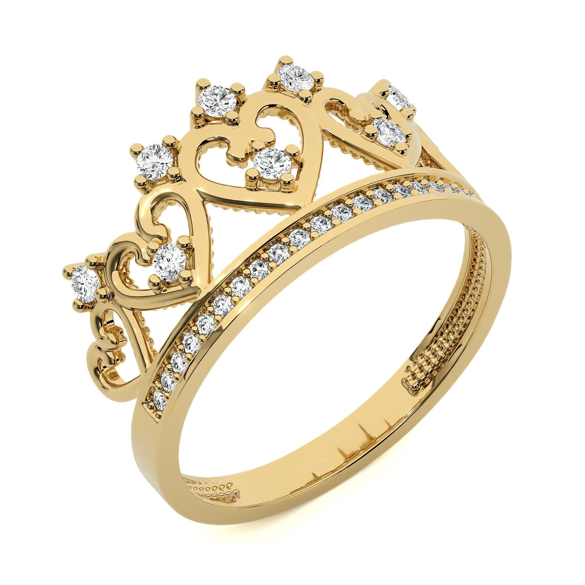 Crown Ring renders 3dm stl details 3D print model_14
