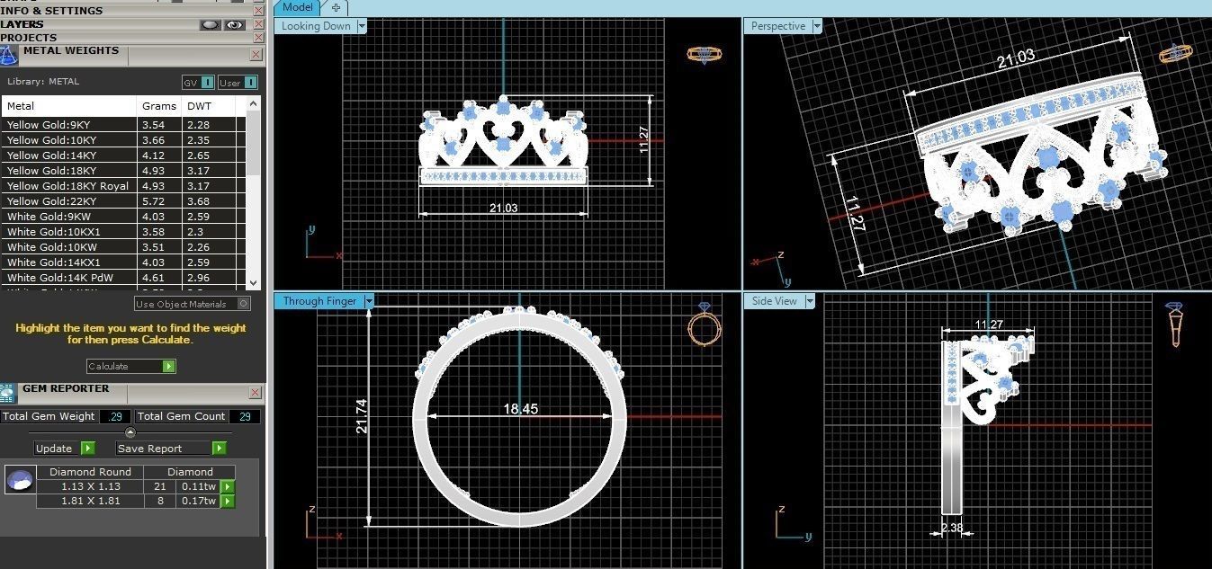 Crown Ring renders 3dm stl details 3D print model_5