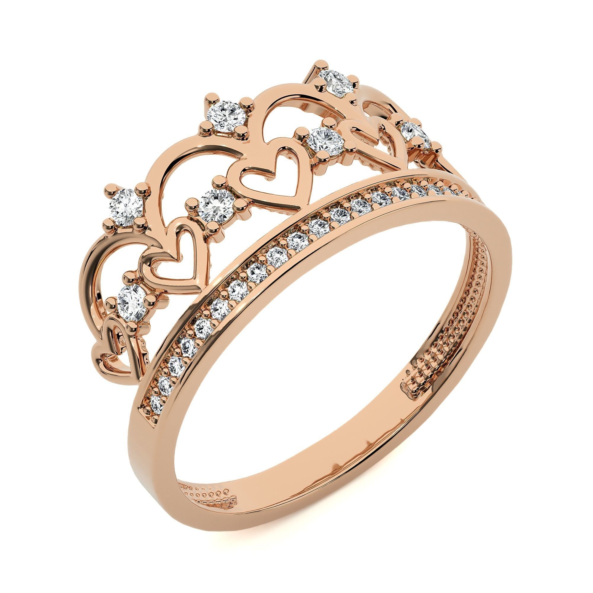 Crown Ring renders 3dm stl details 3D print model_4