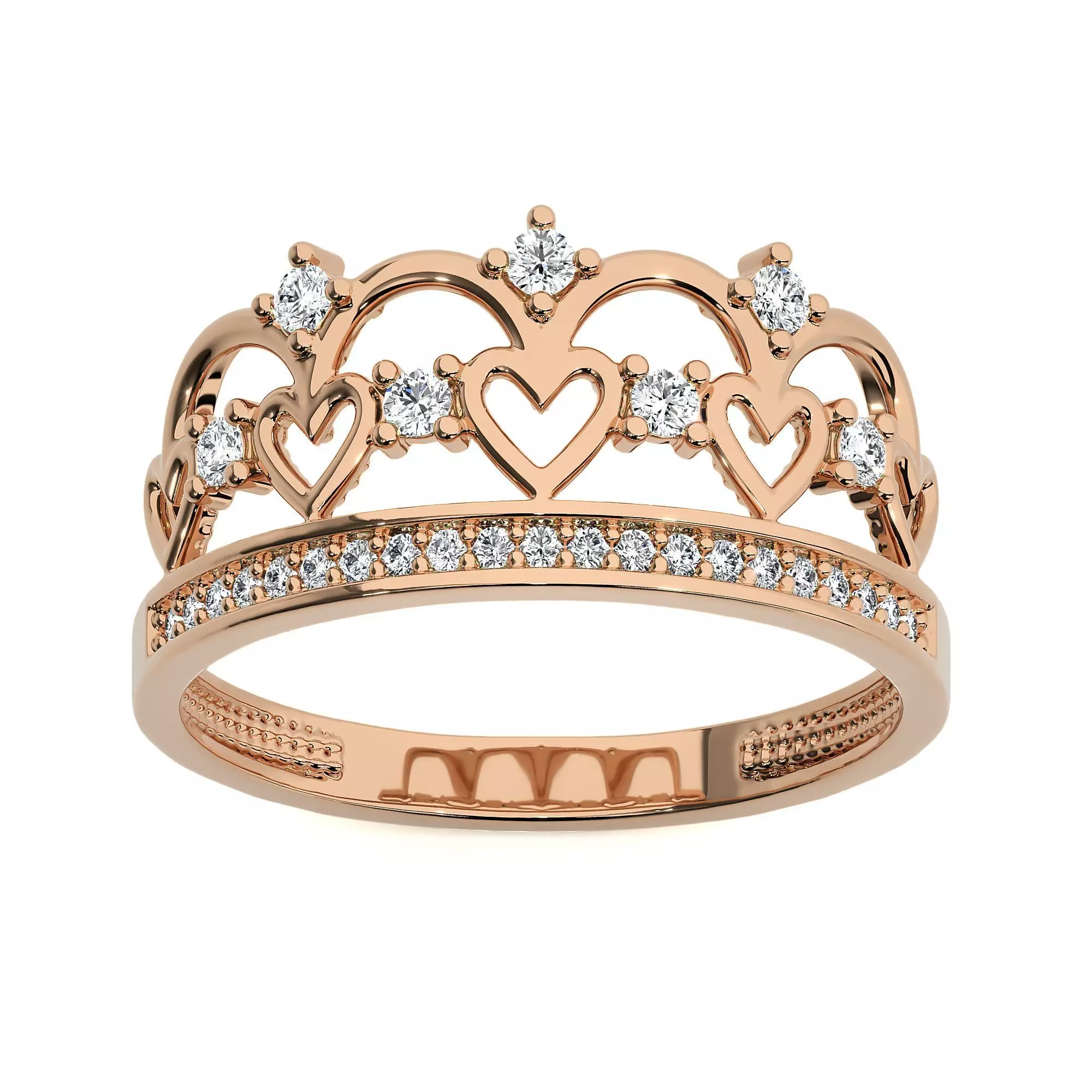 Crown Ring renders 3dm stl details 3D print model_0