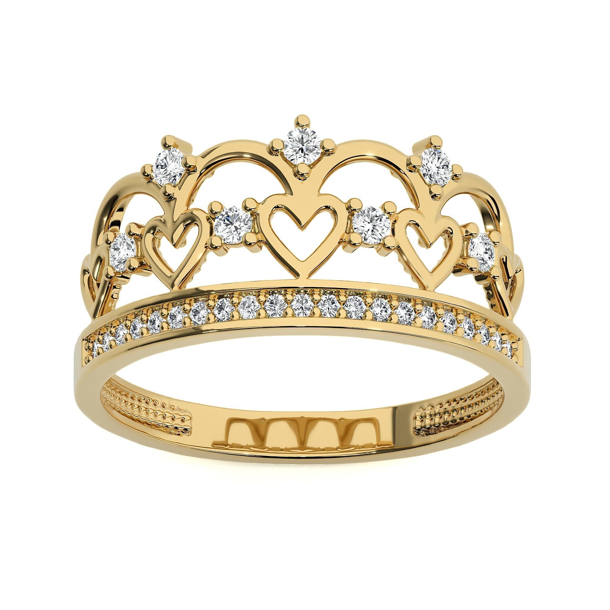 Crown Ring renders 3dm stl details 3D print model_1