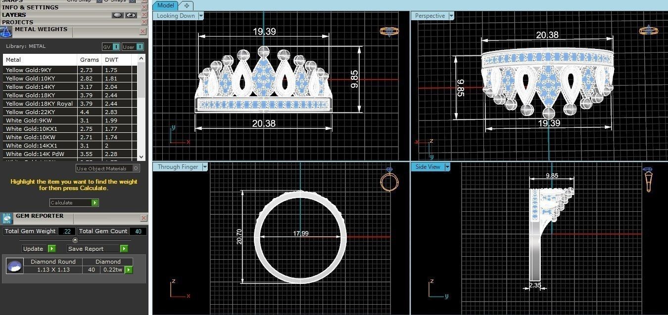 Crown Ring renders 3dm stl details 3D print model_5