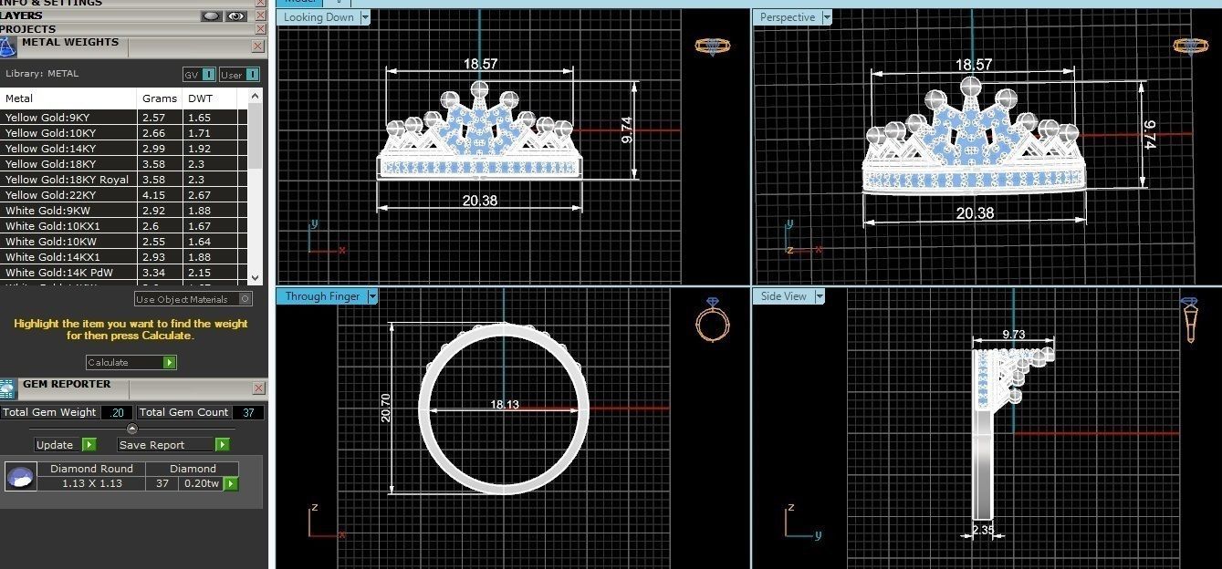 Crown Ring renders 3dm stl details 3D print model_5