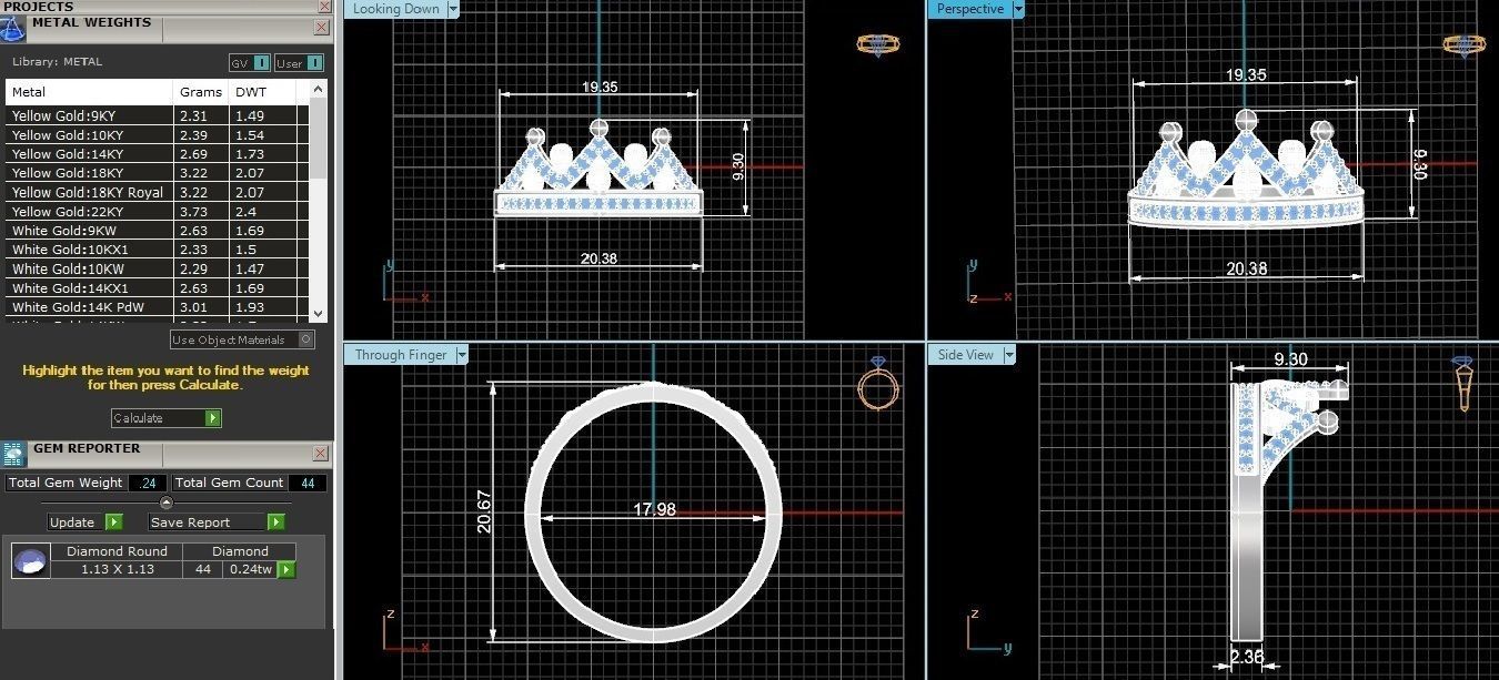 Crown Ring renders 3dm stl details 3D print model_5