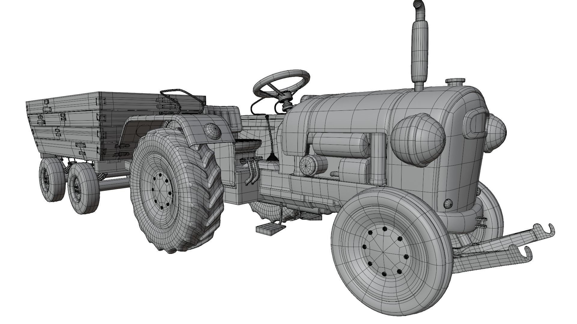 Tractor Trolley 3D model_15