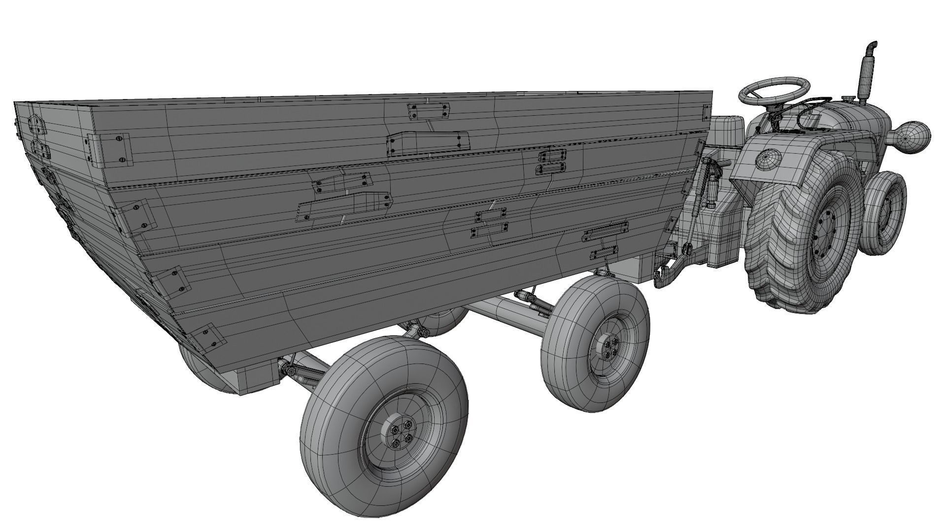 Tractor Trolley 3D model_13