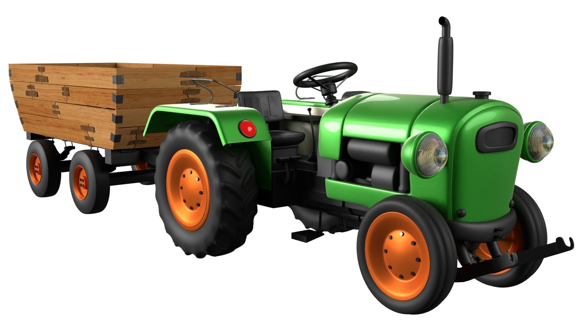 Tractor Trolley 3D model_6