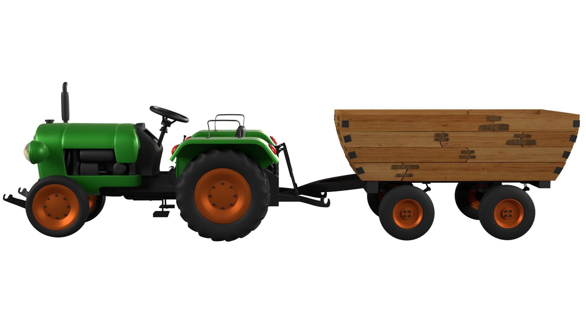 Tractor Trolley 3D model_1