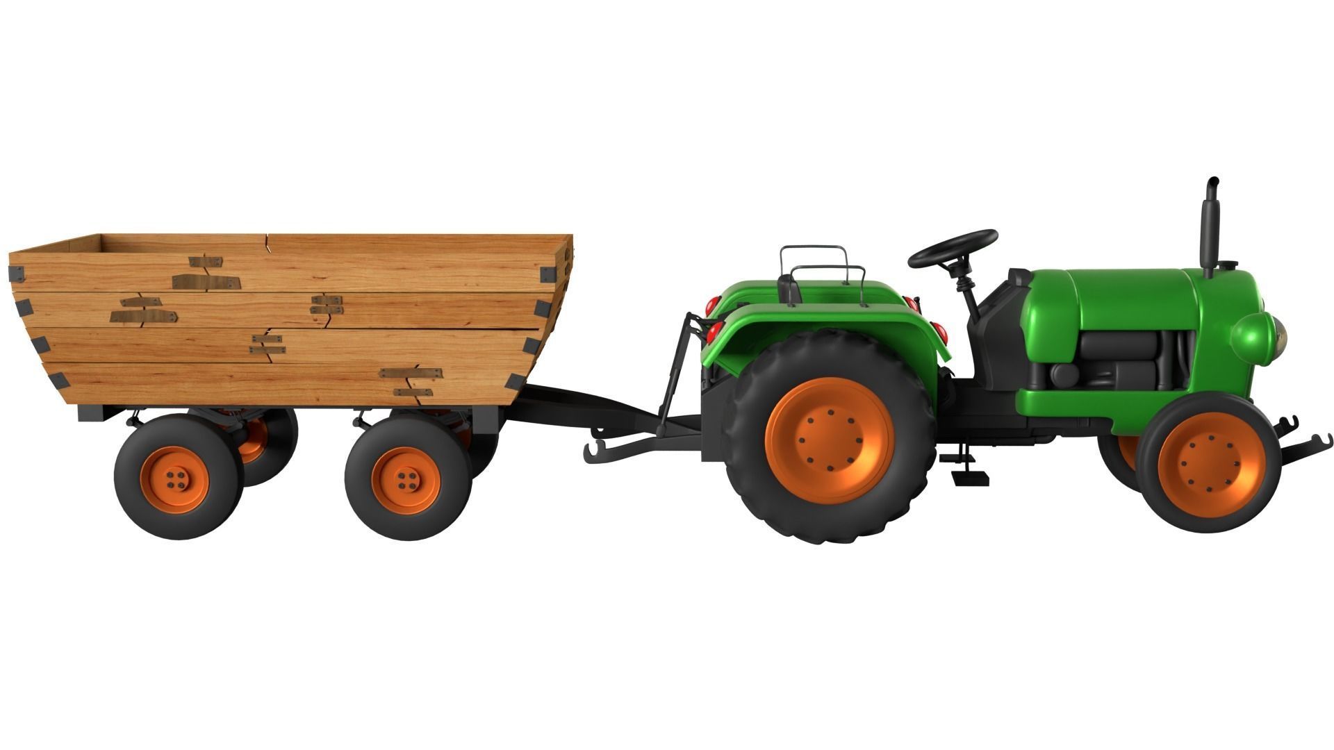Tractor Trolley 3D model_5