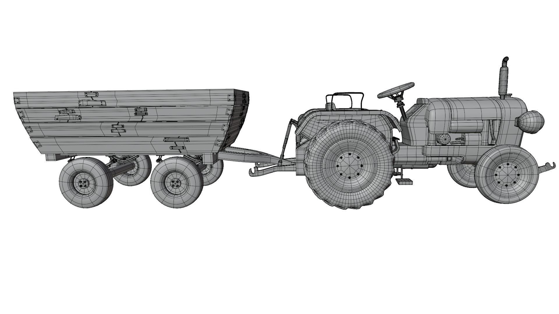 Tractor Trolley 3D model_14
