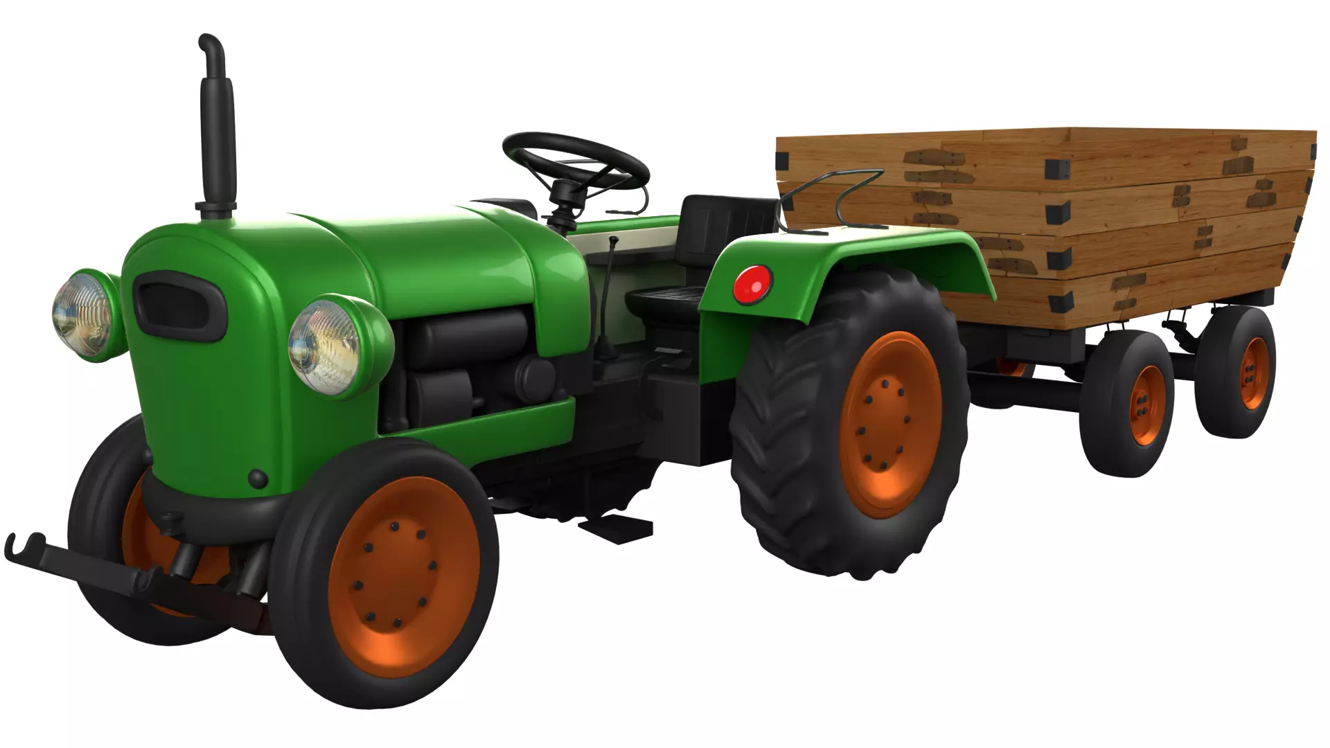 Tractor Trolley 3D model_0