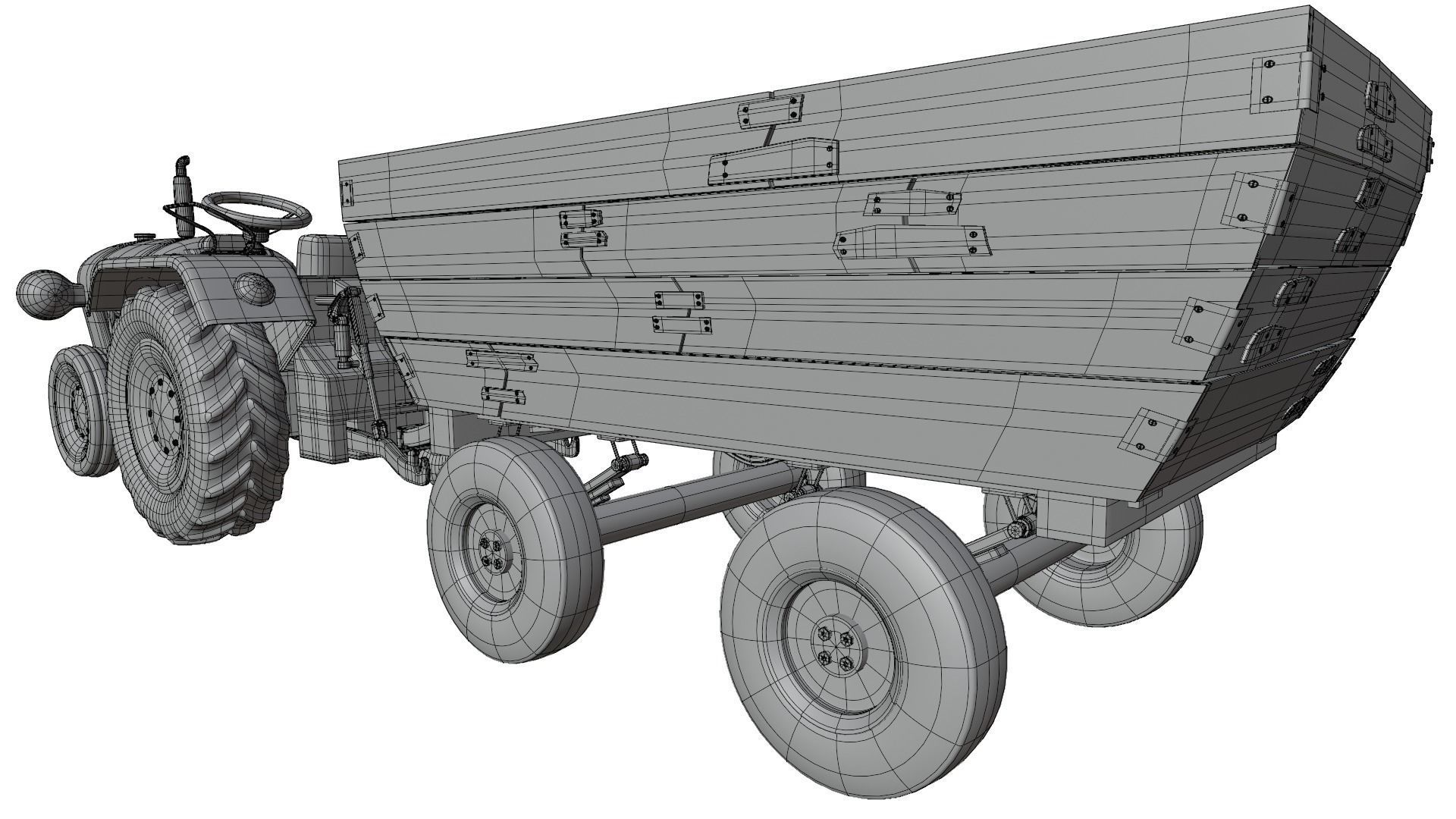 Tractor Trolley 3D model_11