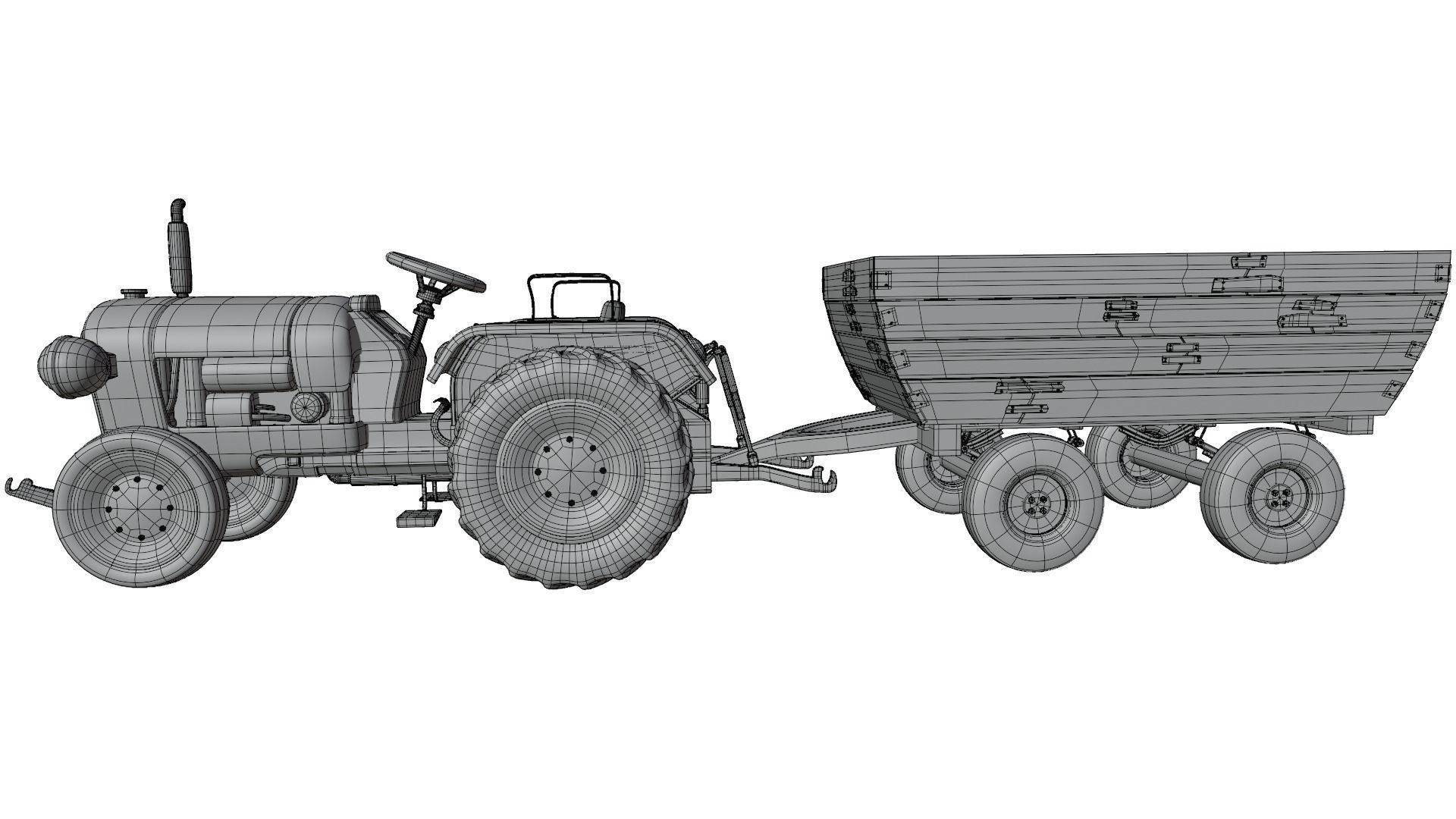 Tractor Trolley 3D model_10
