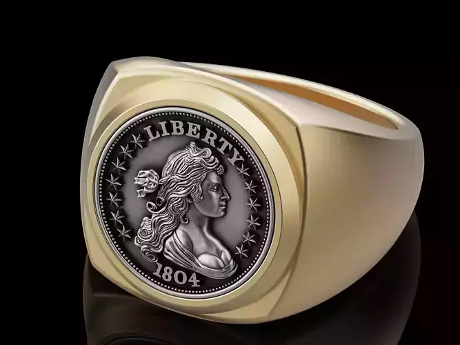 Draped Bust Dollar American coin printable Ring