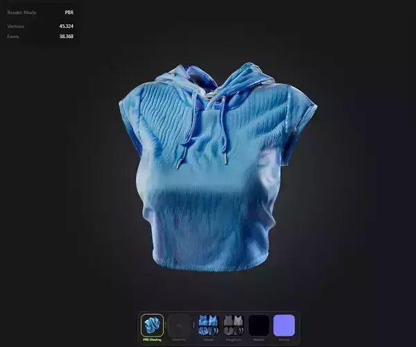 Hooded skater top game ready UE5