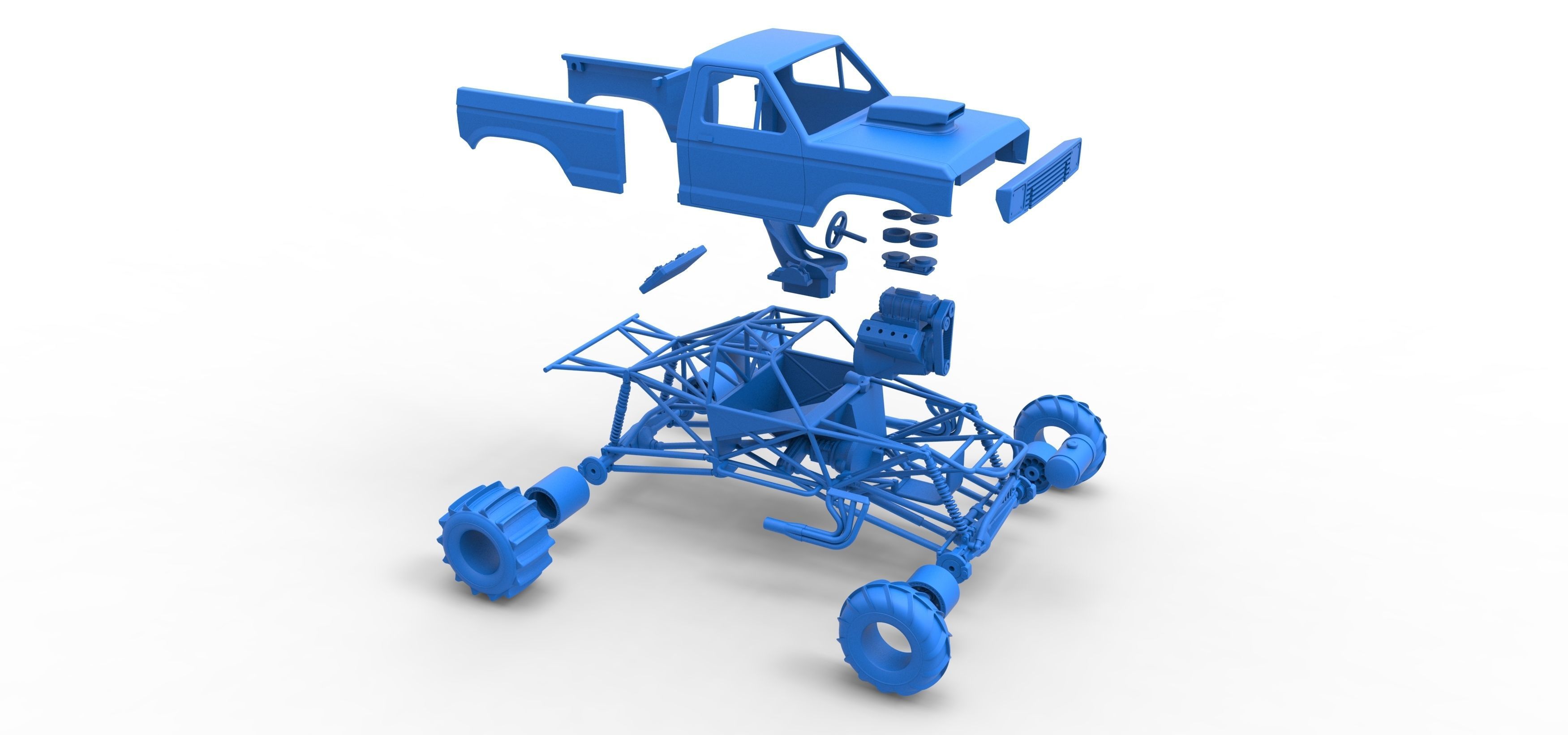 Mud dragster Version 2 Scale 1 to 25 3D print model_45