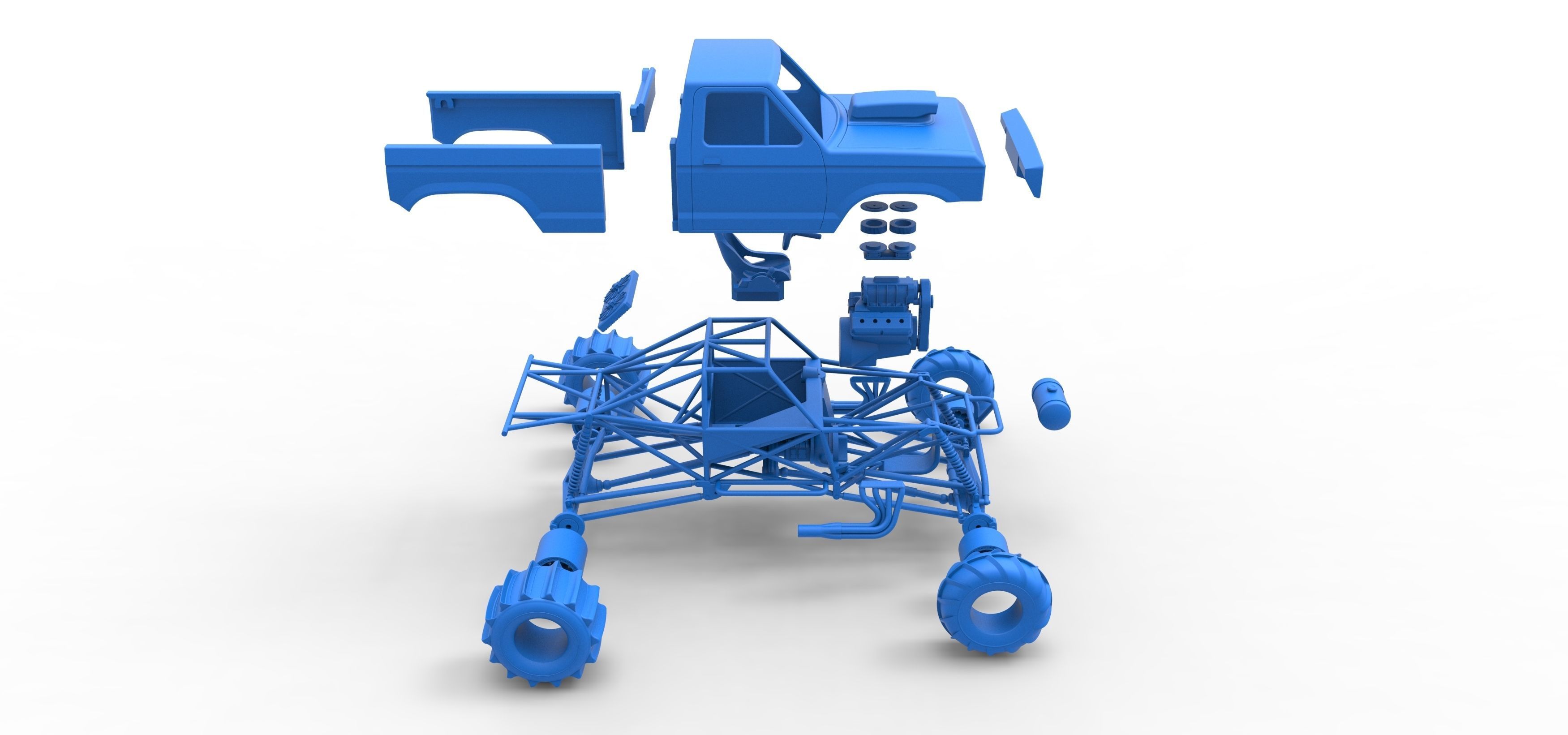 Mud dragster Version 2 Scale 1 to 25 3D print model_44