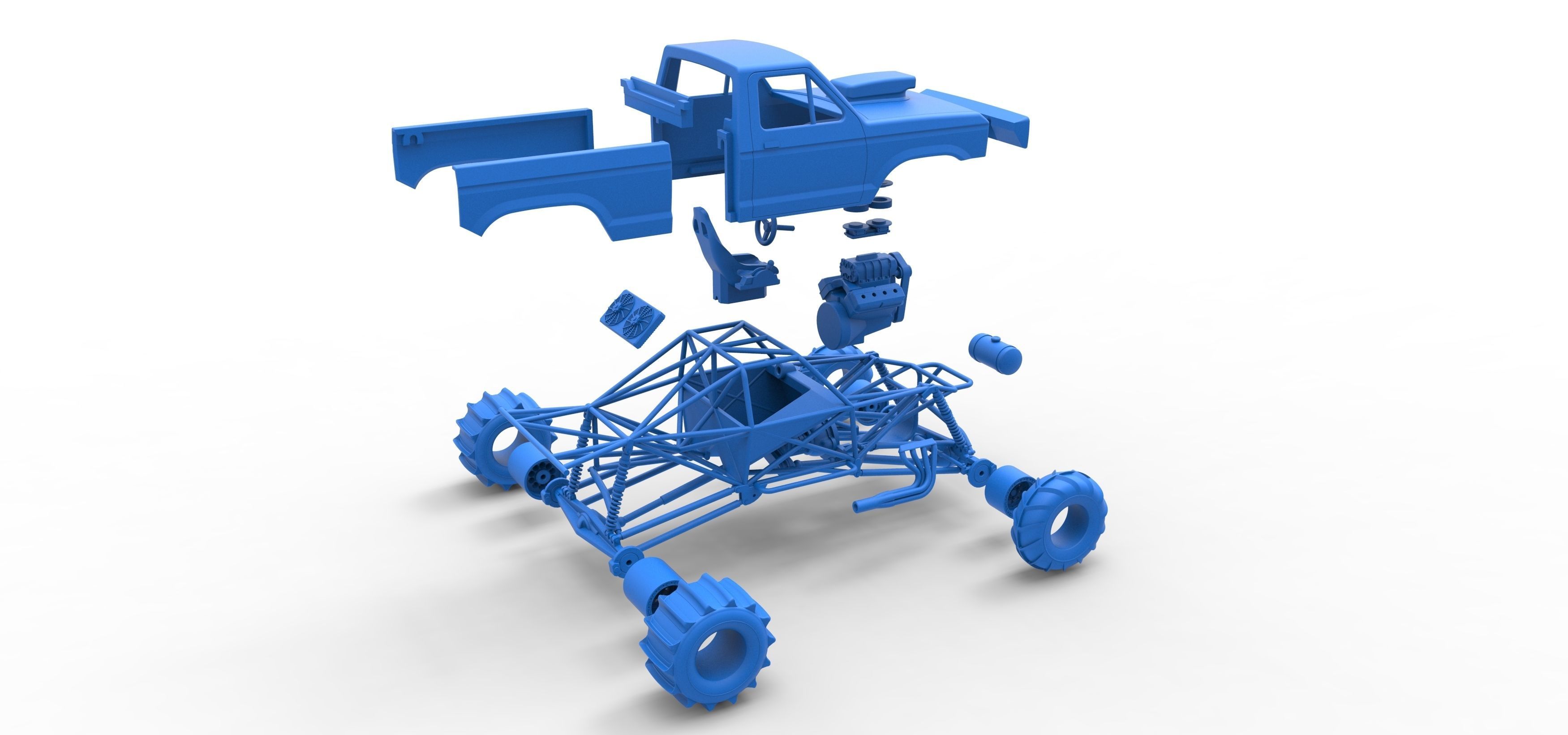 Mud dragster Version 2 Scale 1 to 25 3D print model_43