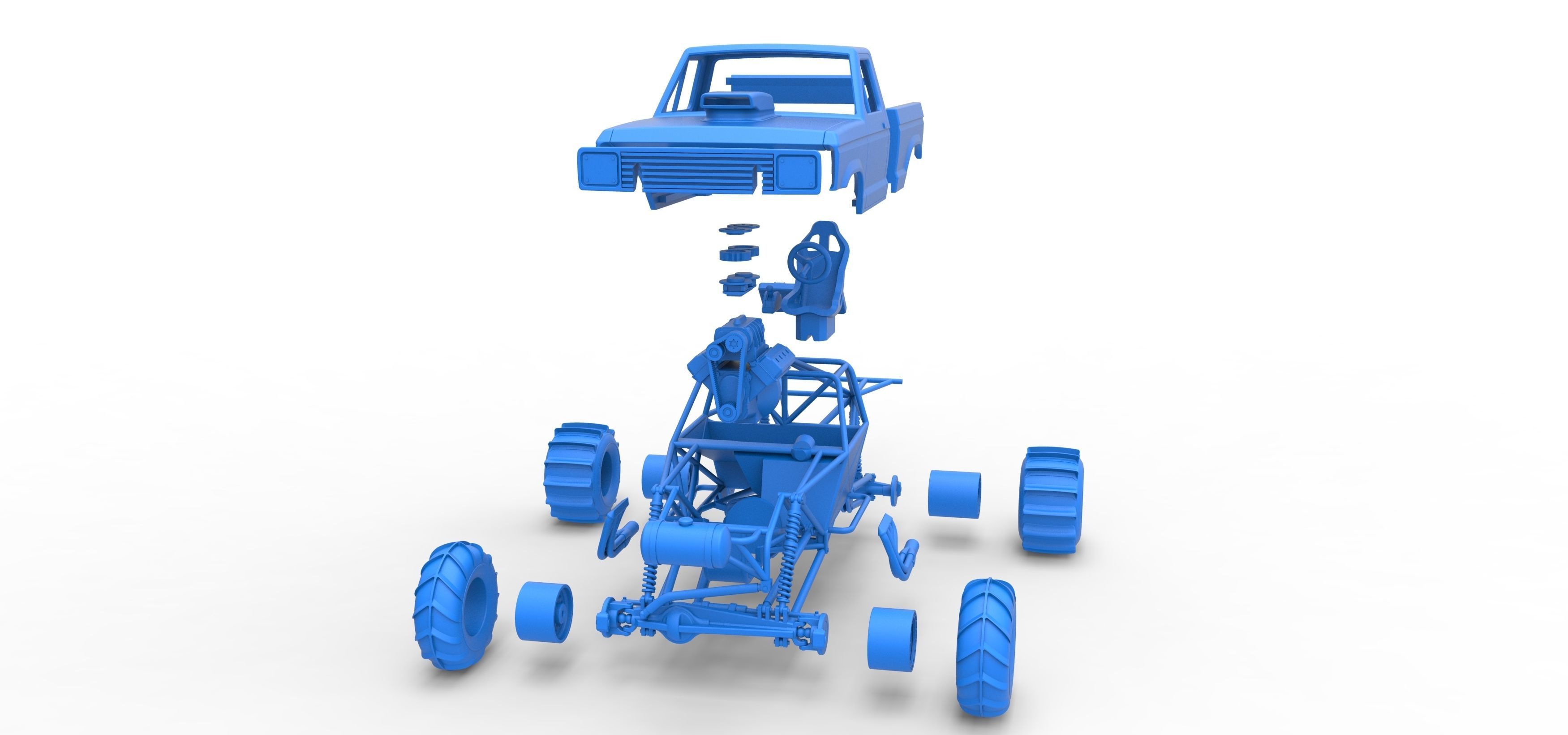 Mud dragster Version 2 Scale 1 to 25 3D print model_38