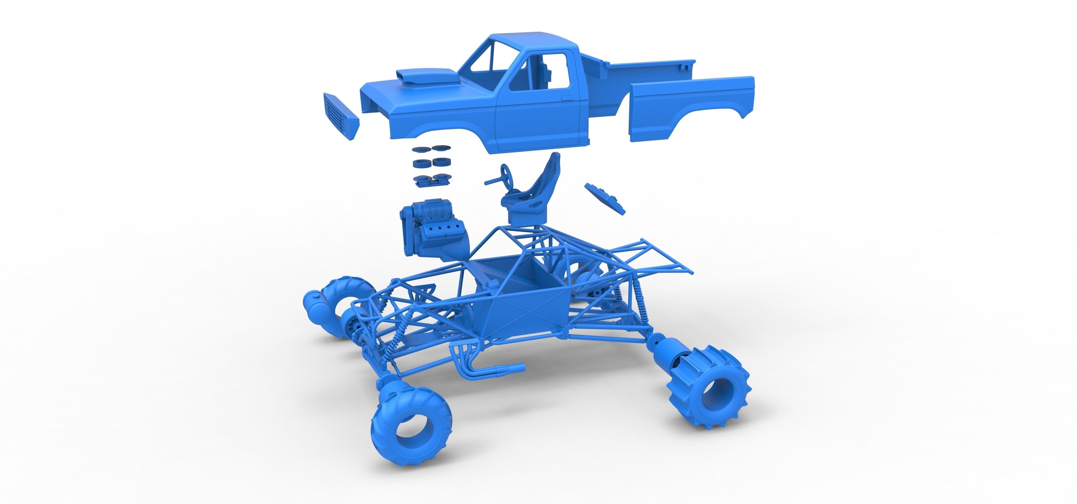 Mud dragster Version 2 Scale 1 to 25 3D print model_35