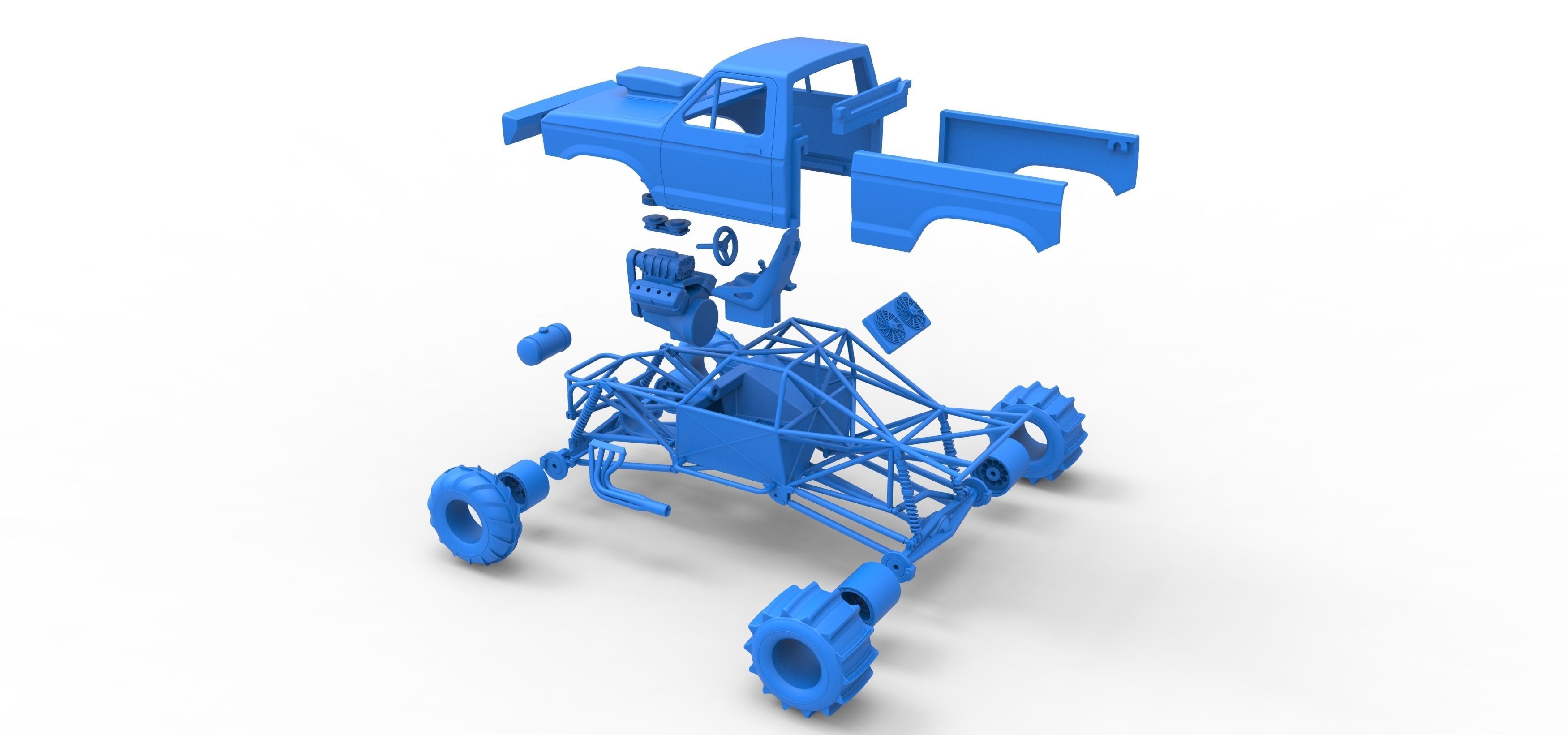 Mud dragster Version 2 Scale 1 to 25 3D print model_41