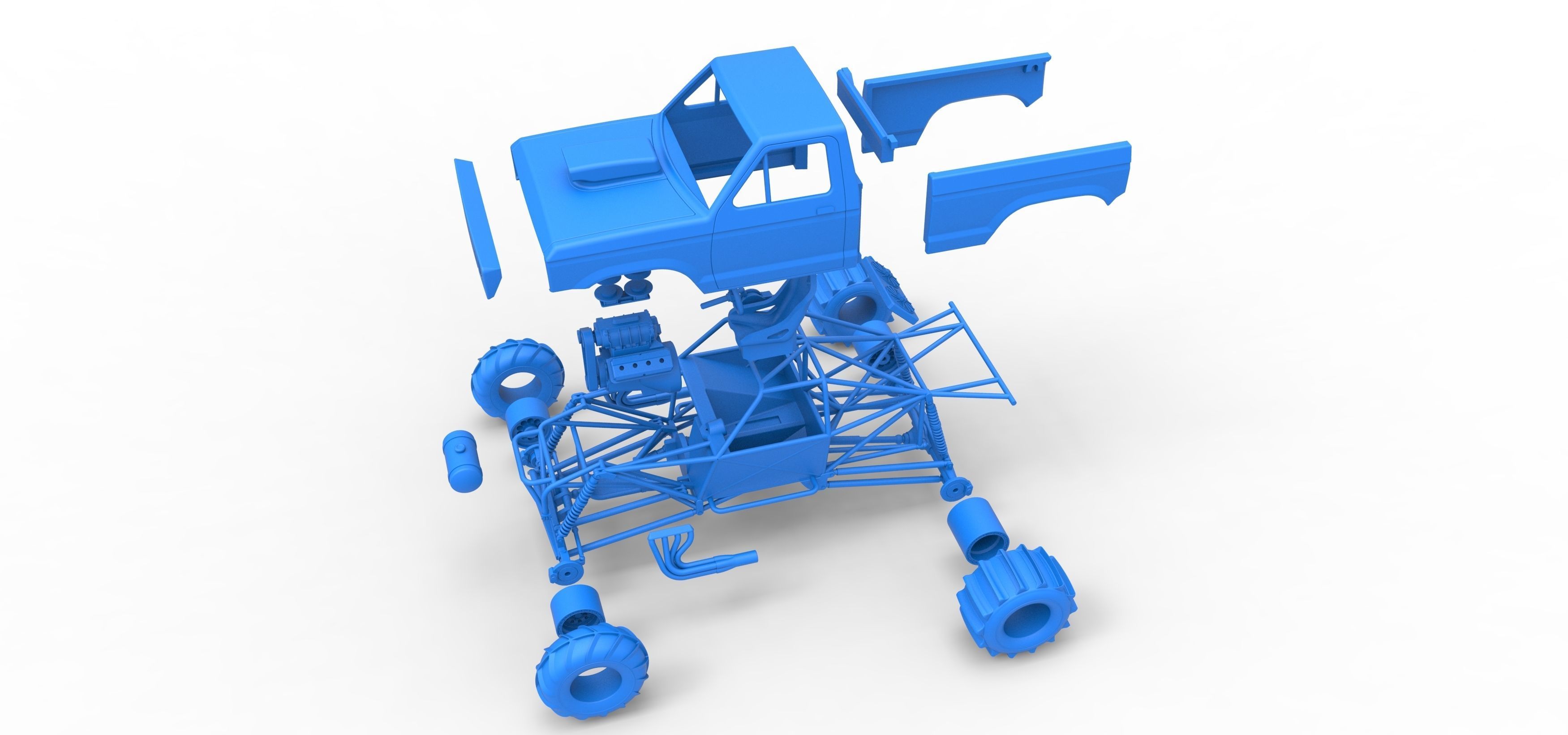 Mud dragster Version 2 Scale 1 to 25 3D print model_36