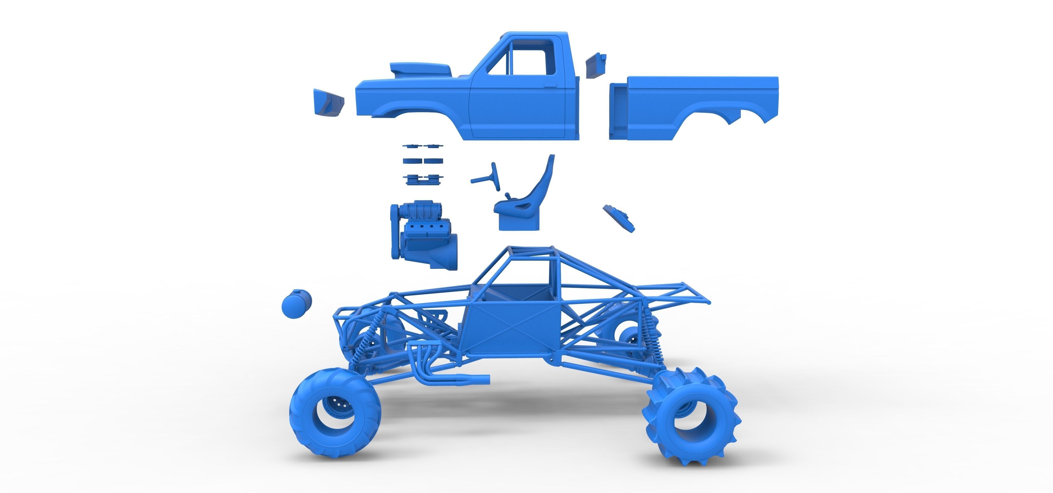 Mud dragster Version 2 Scale 1 to 25 3D print model_39