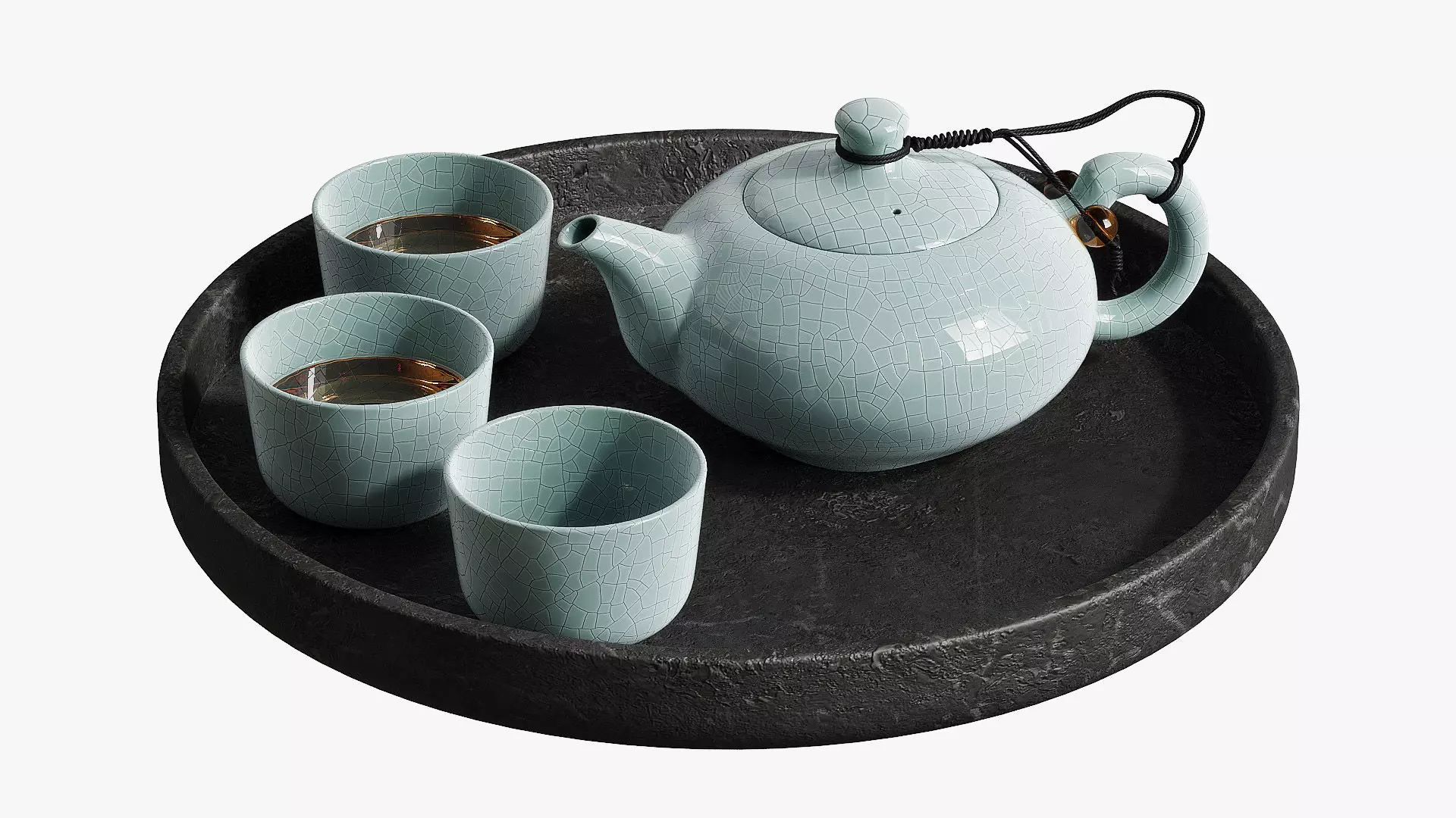 Japanese Tea Set 3D model_0