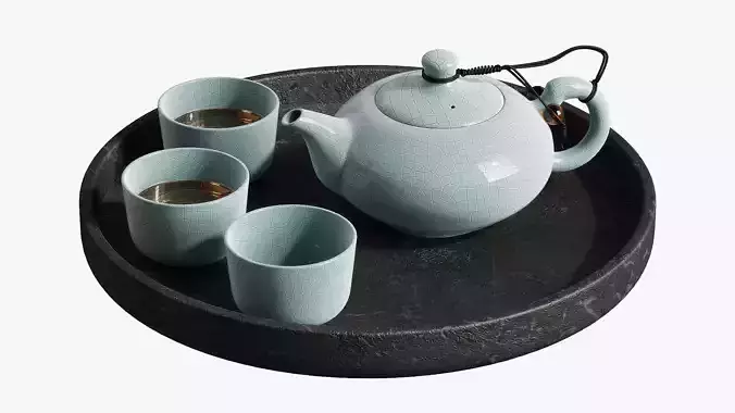 Japanese Tea Set 3D model