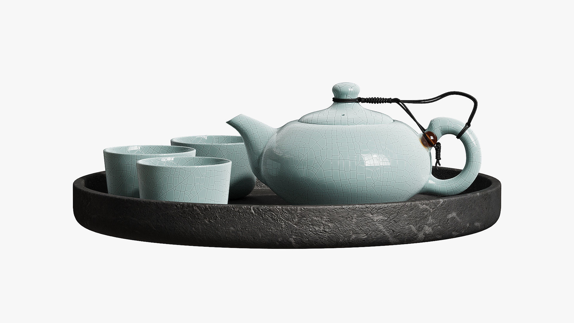 Japanese Tea Set 3D model_1