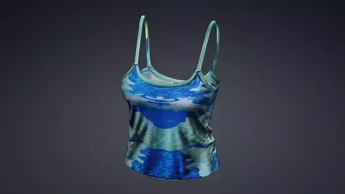 Blue camo Military top game ready UE5