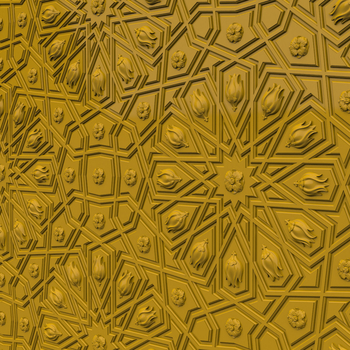 Luxury Ottoman Wall Panel 3D model_1