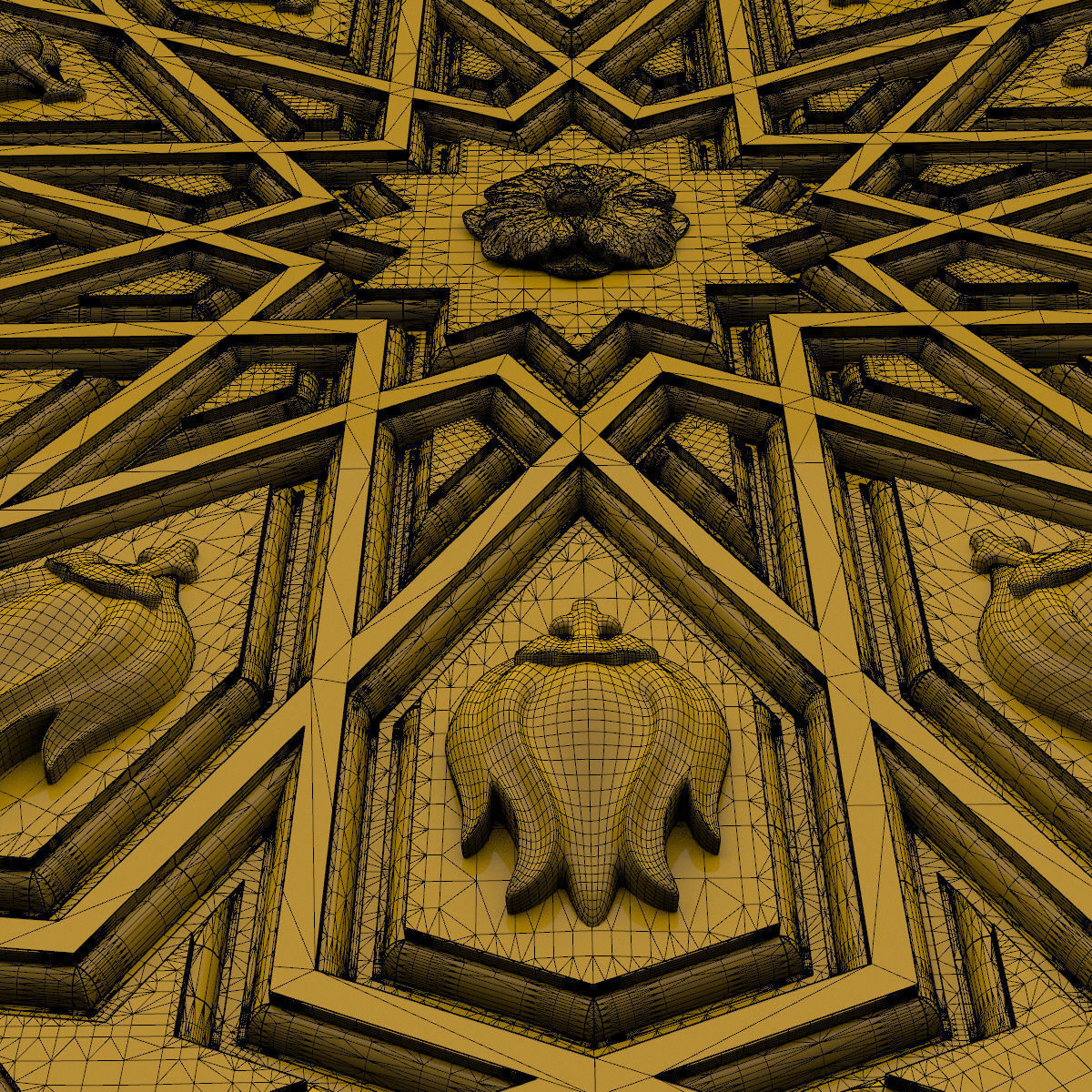 Luxury Ottoman Wall Panel 3D model_3