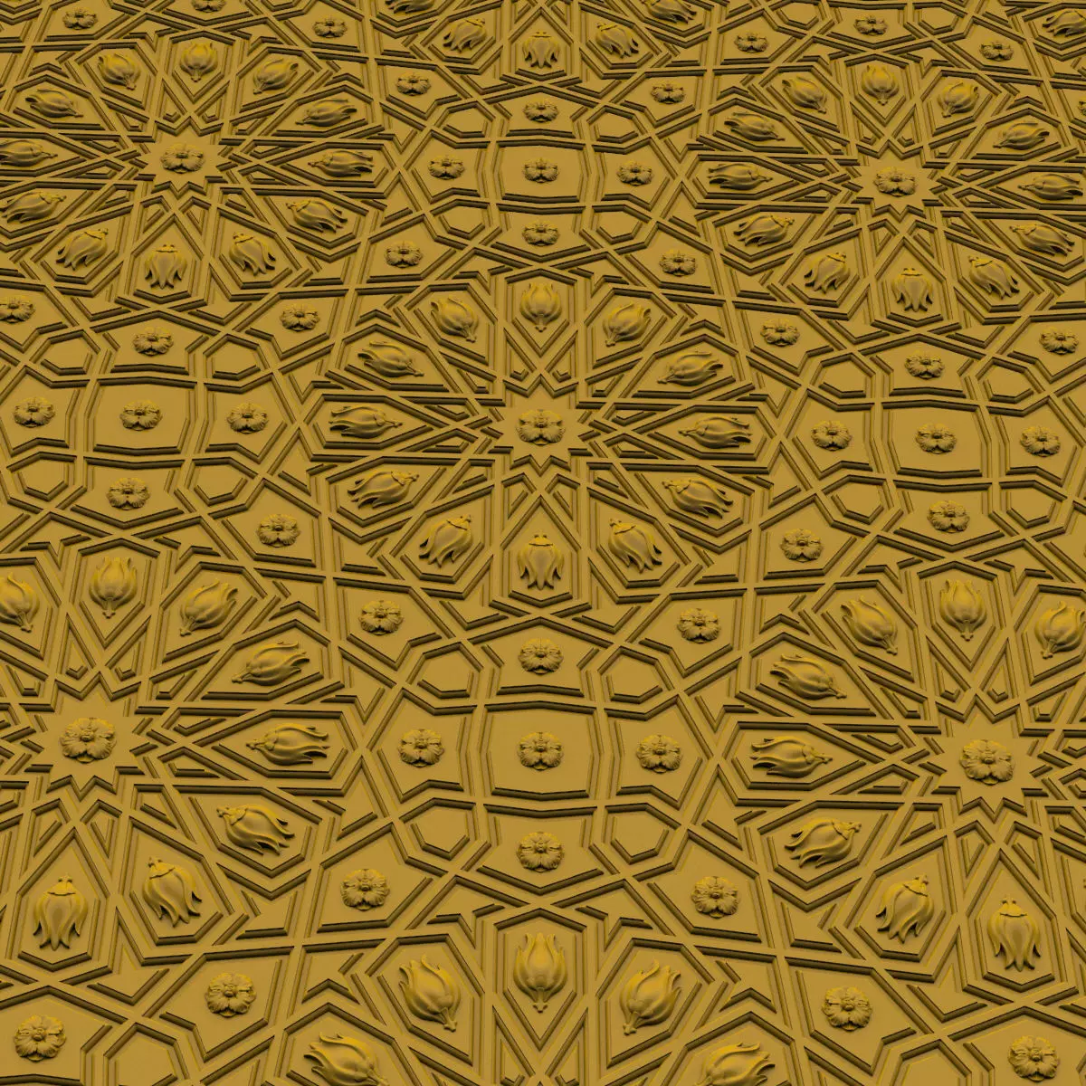 Luxury Ottoman Wall Panel 3D model_0