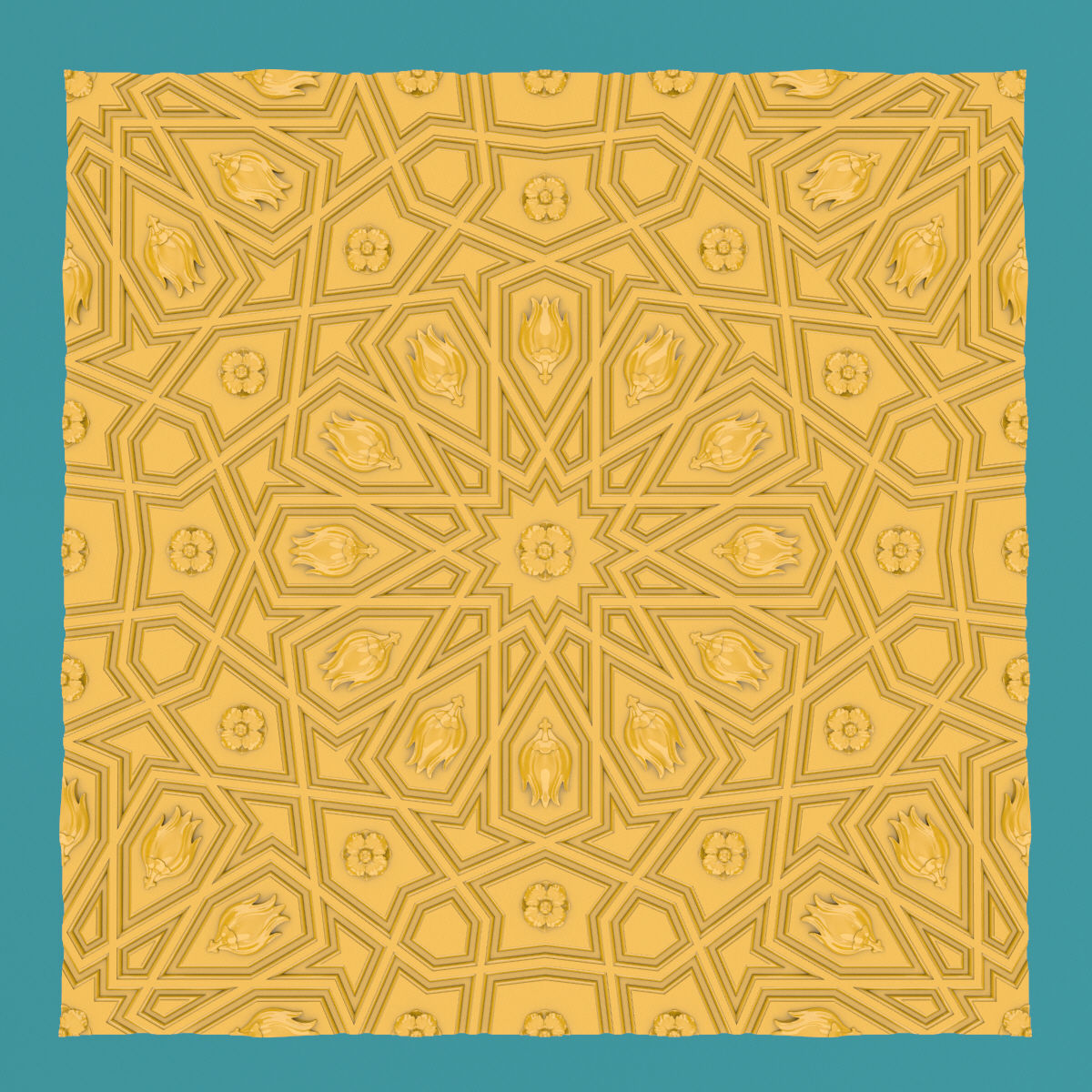 Luxury Ottoman Wall Panel 3D model_6