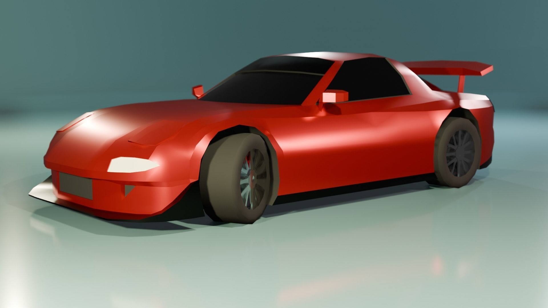 Low Poly Gameready Mazda RX-7 Low-poly 3D model_8