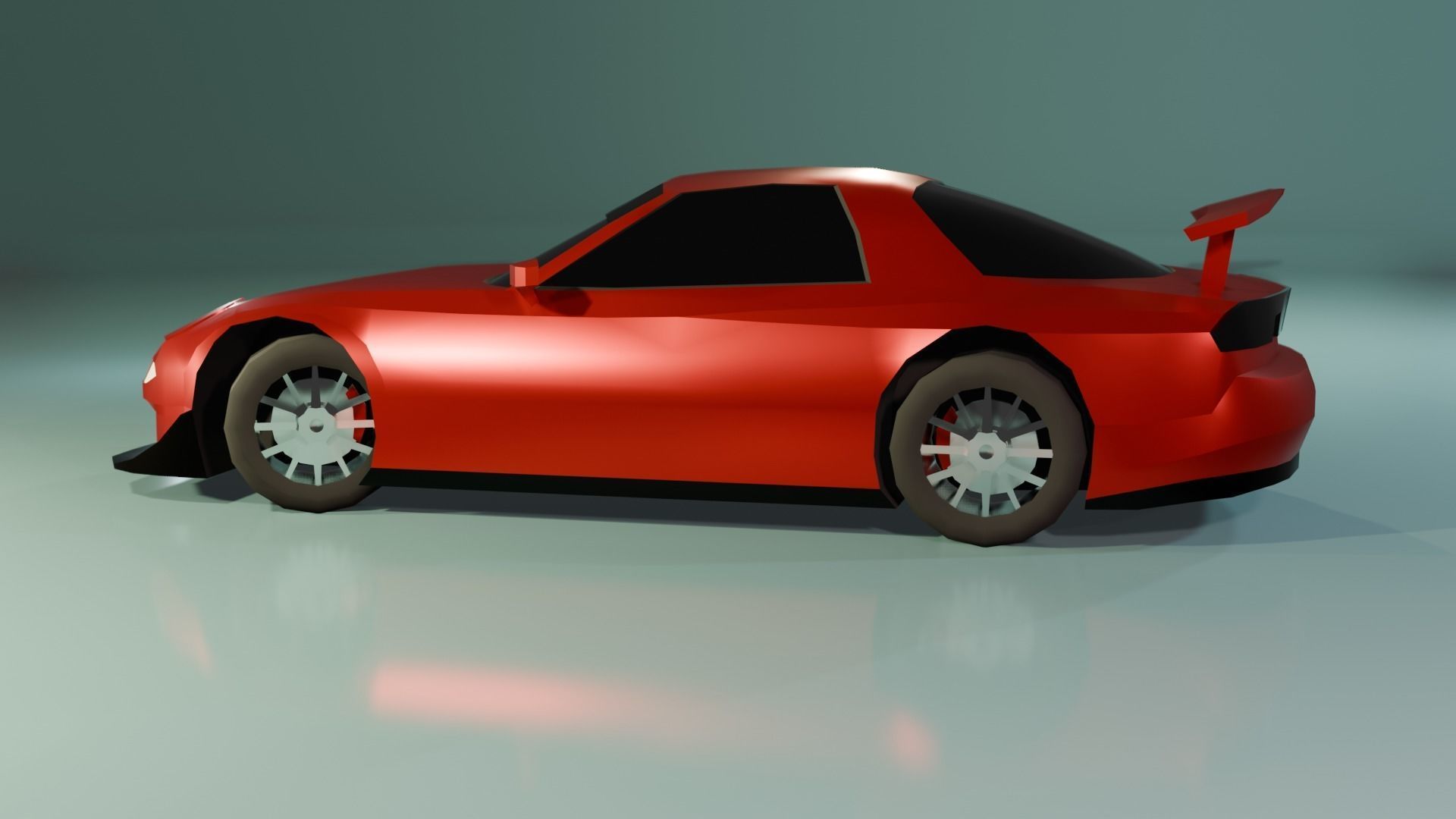 Low Poly Gameready Mazda RX-7 Low-poly 3D model_12