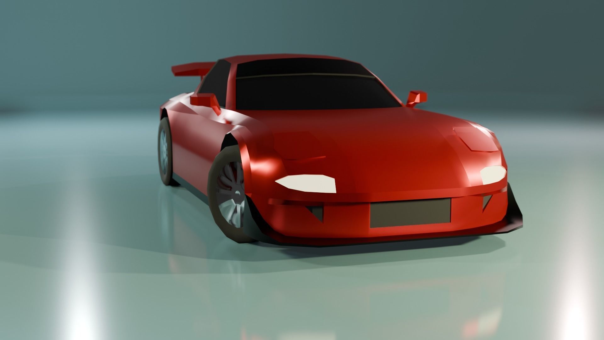 Low Poly Gameready Mazda RX-7 Low-poly 3D model_6