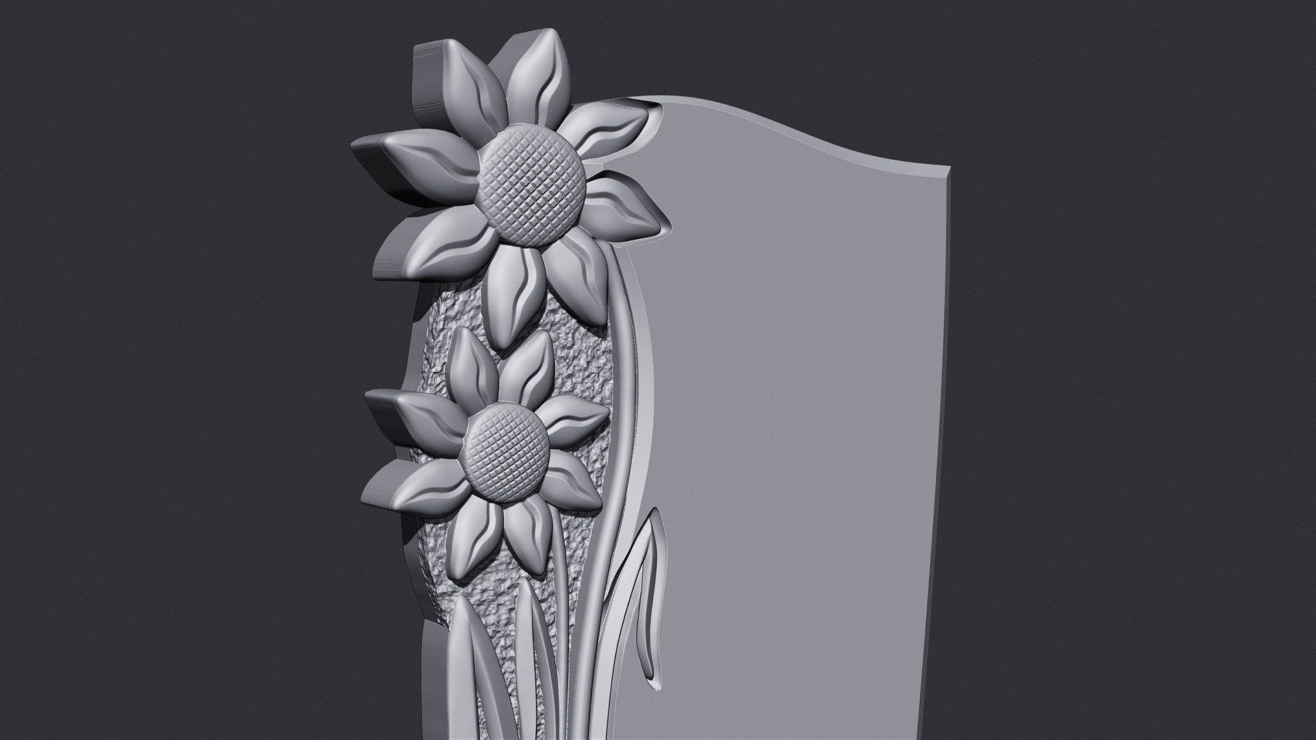 Flower Tombstone 3D print model_6
