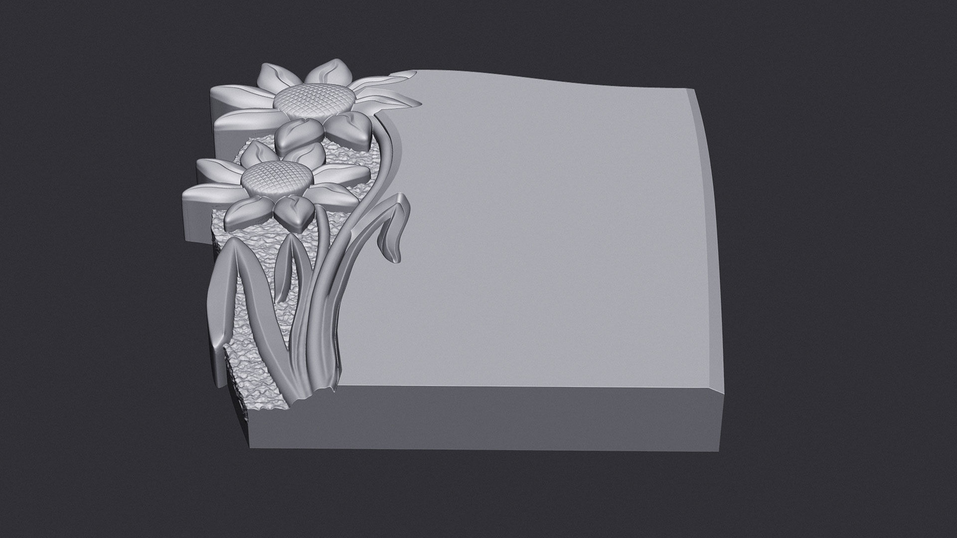 Flower Tombstone 3D print model_5