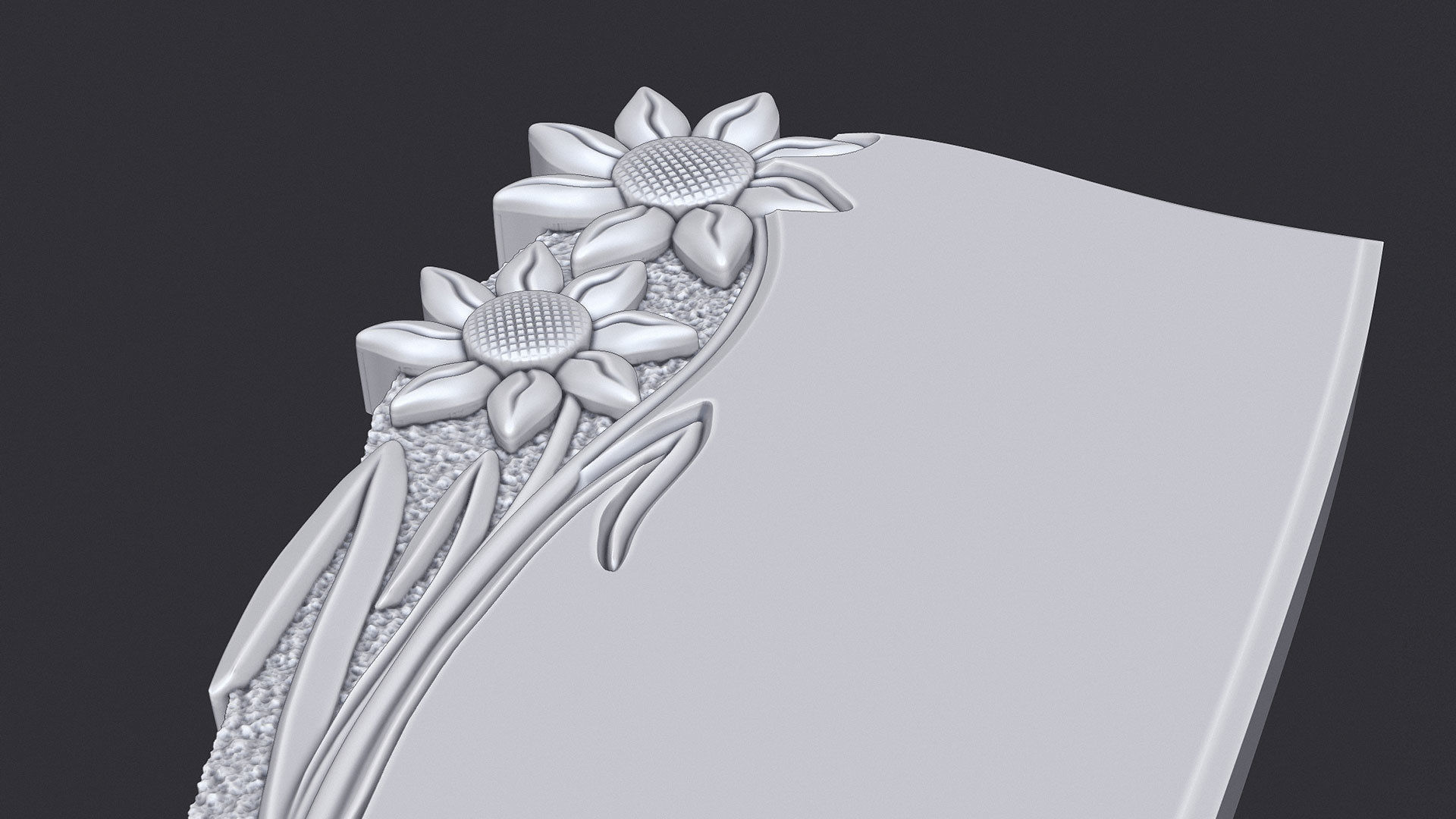 Flower Tombstone 3D print model_8