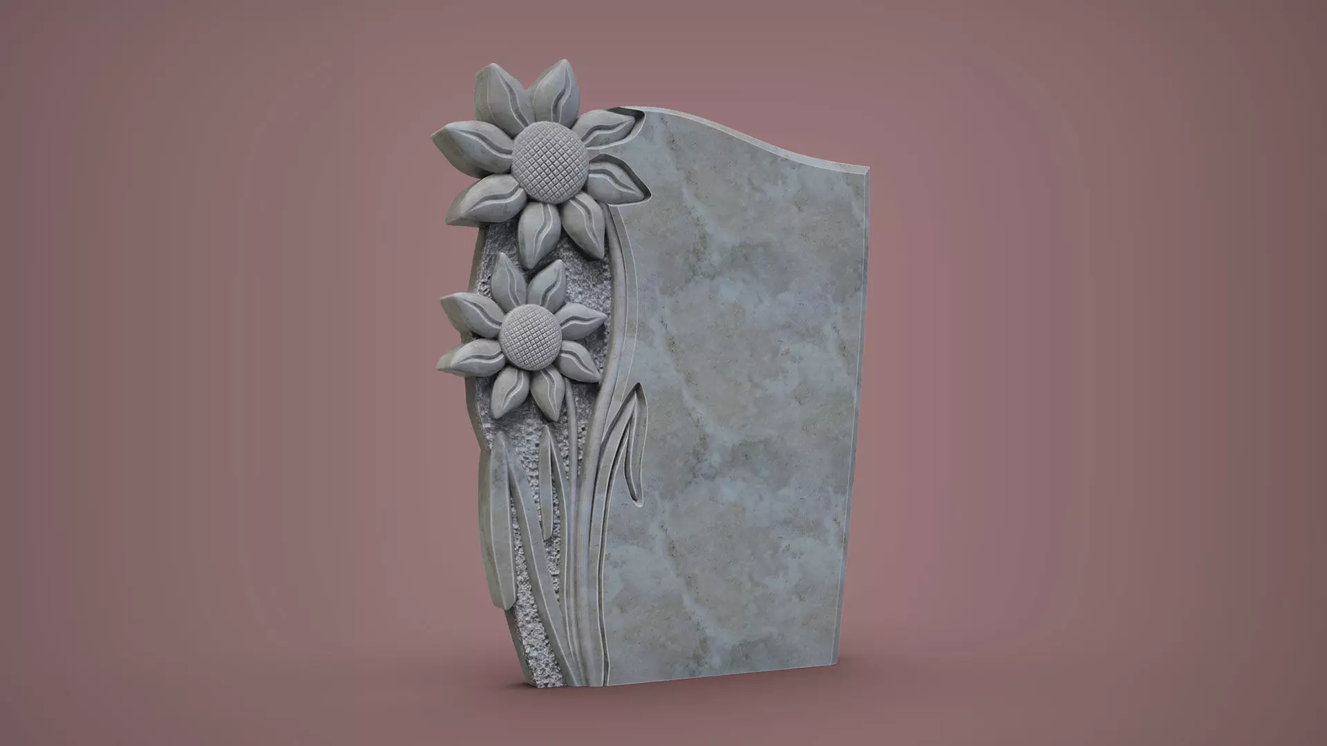 Flower Tombstone 3D print model_0