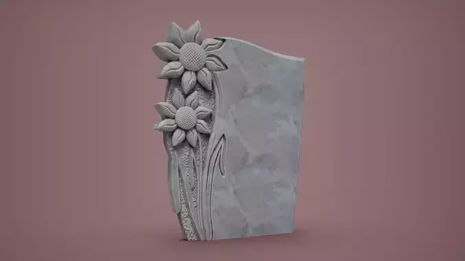Flower Tombstone 3D print model