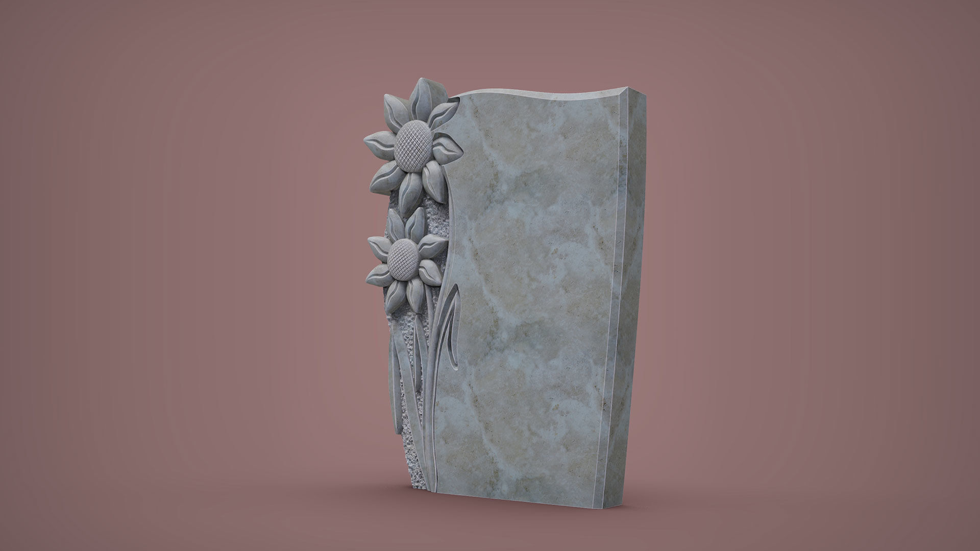 Flower Tombstone 3D print model_1